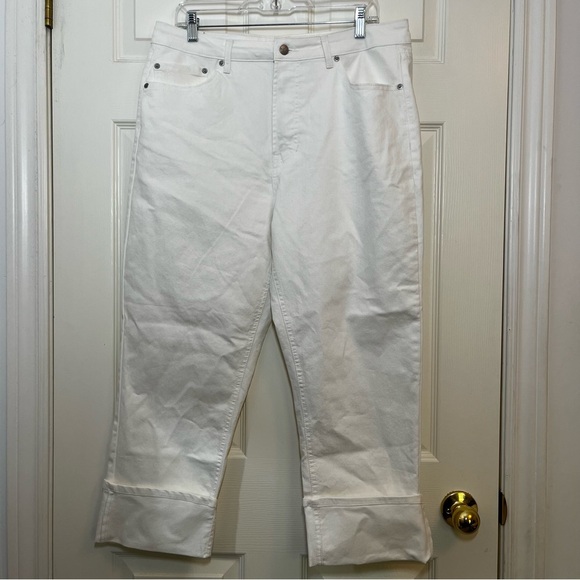 Frye Denim - Frye White Cropped Ankle Jeans Relaxed Fit Size 12
